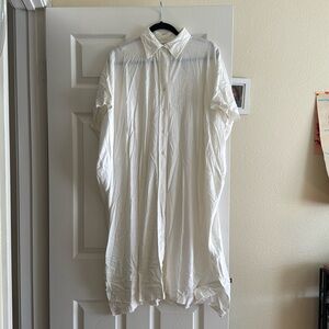 Mono b linen blend button-down shirt tunic